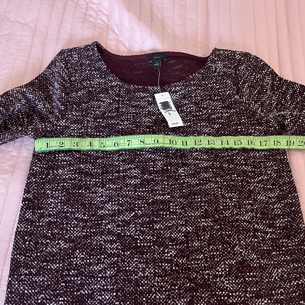 Ann Taylor 2 piece NWT top skirt cranberry tweed matching set S/M - Picture 7 of 13